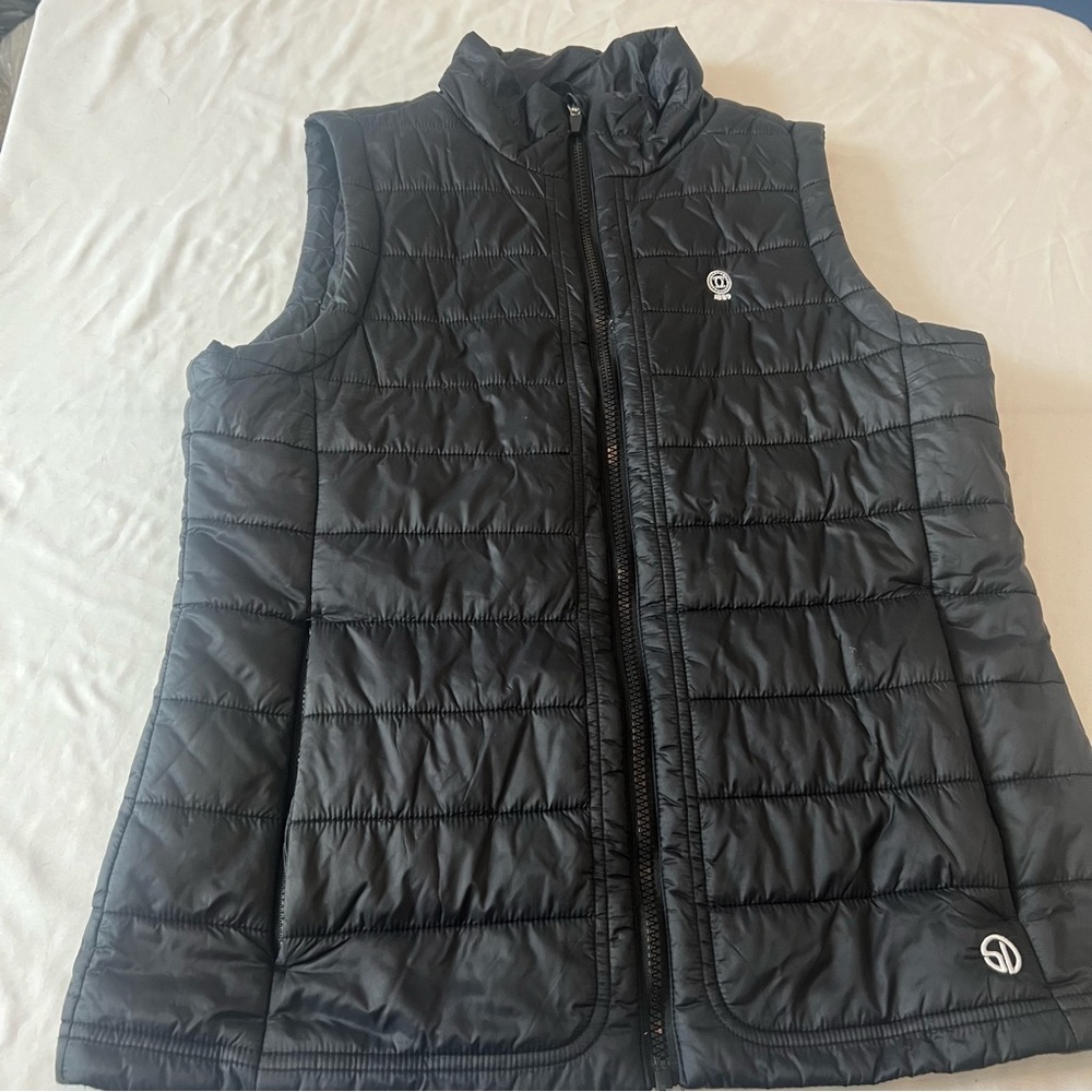 Straight Down Women’s Medium Black Quilted‎ Puffer Vest Lightweight Golf Outdoor